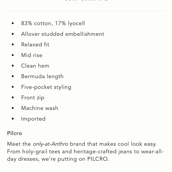 Anthropologie The Adi Studded Mid-Rise Relaxed Bermuda Shorts by Pilcro - Picture 5 of 5